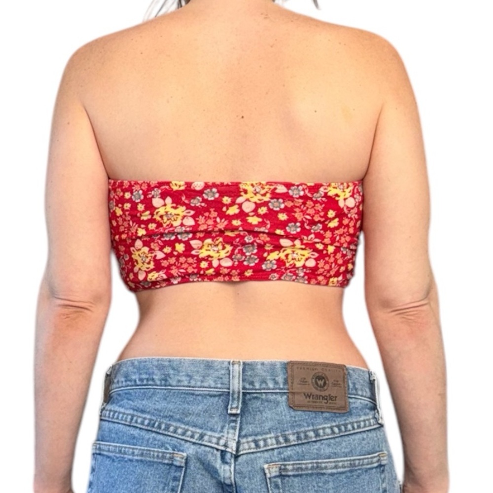Floral Red Bandeau Top - Picture 3 of 8